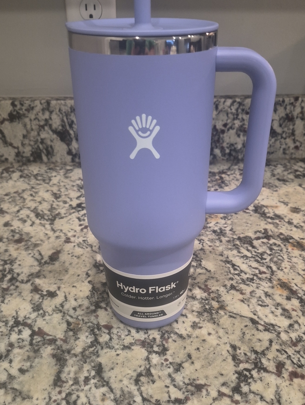 Hydro Flask Lavender Travel Mug with Handle 40ounce